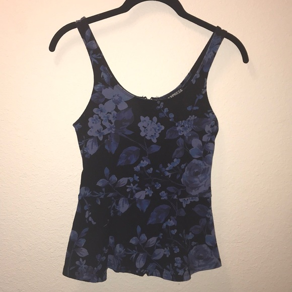 *SOLD*EUC Express Floral Peplum Tank - Picture 1 of 4